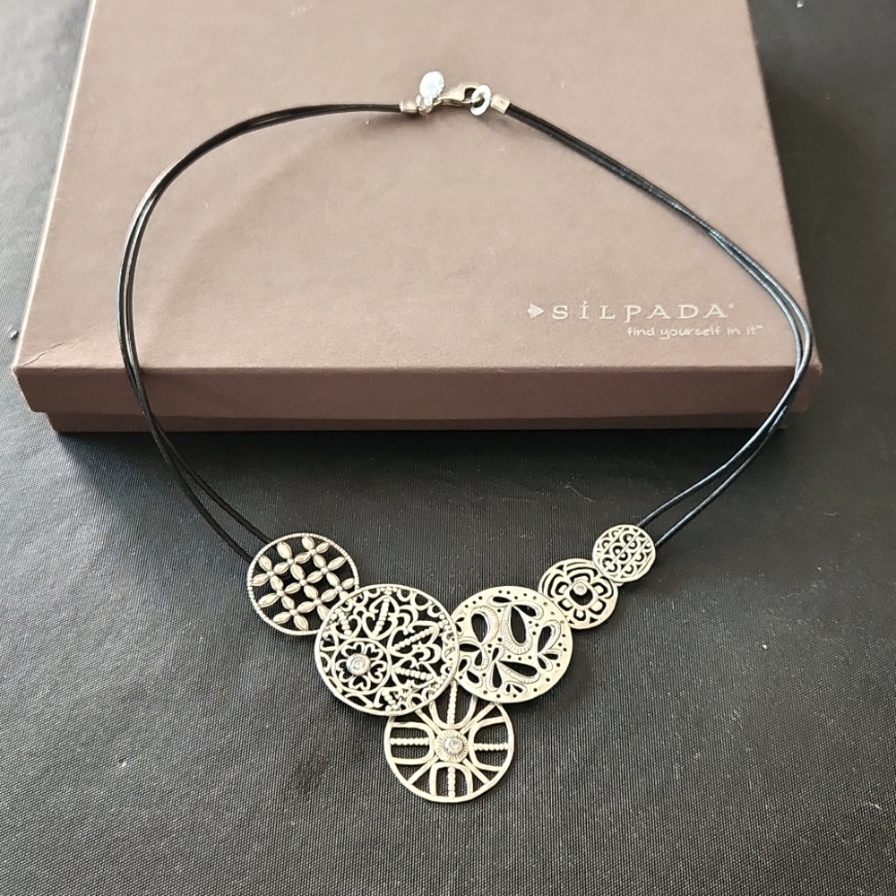 New Silpada Filagree Art Necklace Vintage Rare! N2343 .925